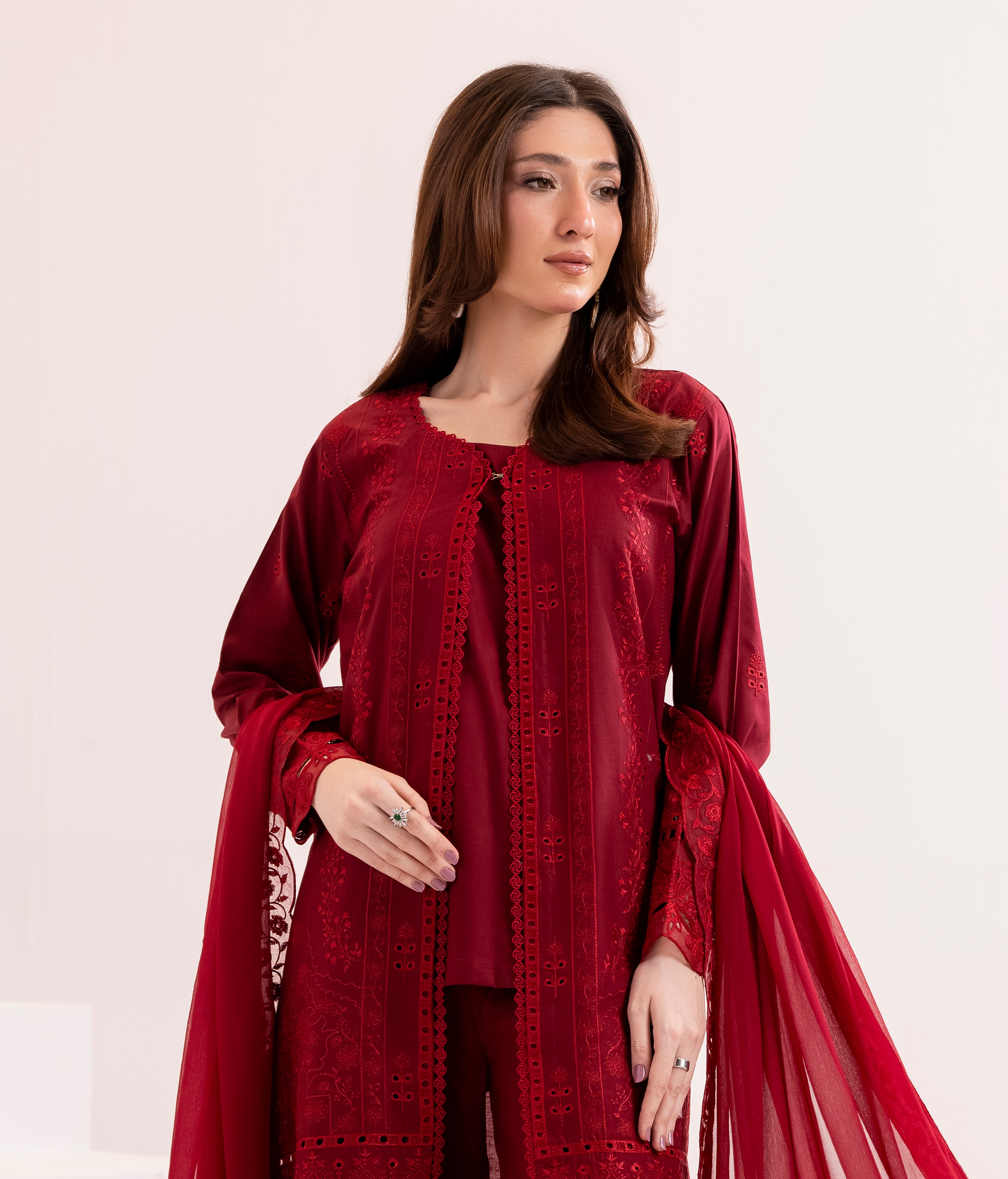 Cherry Embroidered 3Pc