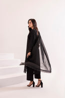 Jet Black Embroidered 3Pc